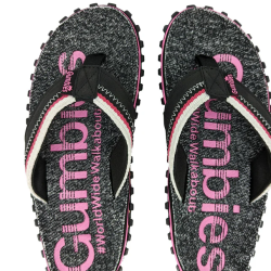 Tongs GUMBIES Cairns Black Pink Femme