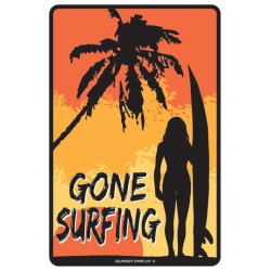 PLAQUE GONE SURFING LADY