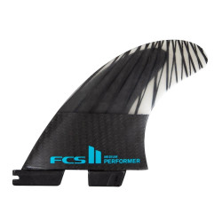 FCS II Performer PC Carbon Medium Black/Teal Tri Retail Fins