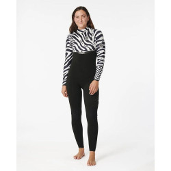 Combinaison Rip curl E-Bomb Femme 4/3 Free Zip Noir/Blanc  8