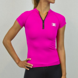 Lycra Howzit Top Zip Femme Rose M