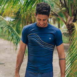 Lycra Saint Jacques Waves Bleu