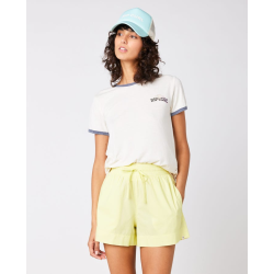 T-shirt Rip Curl Ringer Neon Femme Blanc S