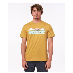 T-Shirt Rip Curl Horizon Front Print Moutarde   S