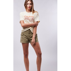 Tee Shirt Sisstrevolution Crop Top Prismatic Sable  S