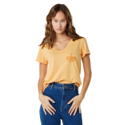 Rip Curl RE-ENTRY V NECK TEE - Orange L