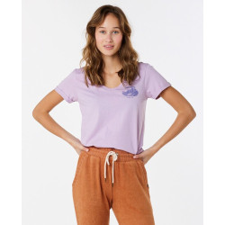Rip Curl TEE Re-Entry V Neck Lilac M