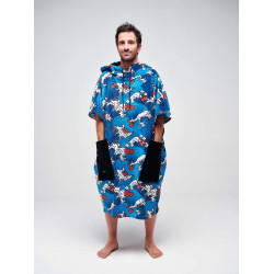 V Poncho ALL IN Beach Crew Nipon Wave Cotton Bio