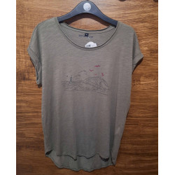Kota Blue Teeshirt Femme Carro Wave Rose - Vert Olive L