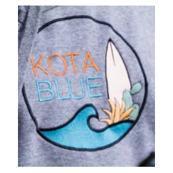 Kota Blue Teeshirt Femme Col V Logo - Gris M
