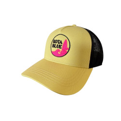 Kota Blue Casquette Jaune Pale Logo Rose/Noir