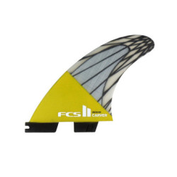Aileron Tri Fin CARVER PC Carbon Yellow Medium FCS II